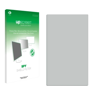 Vorderseite einer Produktverpackung mit dem Markenlogo upscreen. Daneben ist der zugehörige Displayschutz.