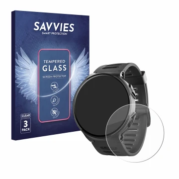 Vorderseite einer Produktverpackung mit dem Markenlogo Savvies. Daneben ist das Gerät Kiprun 500 mit dem zugehörigen Displaysc