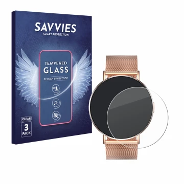 Vorderseite einer Produktverpackung mit dem Markenlogo Savvies. Daneben ist das Gerät Levowatch Eve 1.3