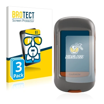 Vorderseite einer Produktverpackung mit dem Markenlogo BROTECT. Daneben ist das Gerät Garmin Dakota 20 mit dem zugehörigen Dis