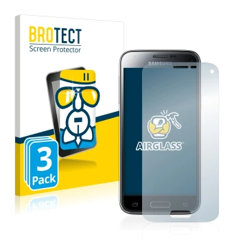 Vorderseite einer Produktverpackung mit dem Markenlogo BROTECT. Daneben ist das Gerät Samsung Galaxy S5 Mini SM-G800F mit dem 