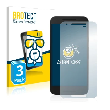 Vorderseite einer Produktverpackung mit dem Markenlogo BROTECT. Daneben ist das Gerät Google Nexus 5X mit dem zugehörigen Disp