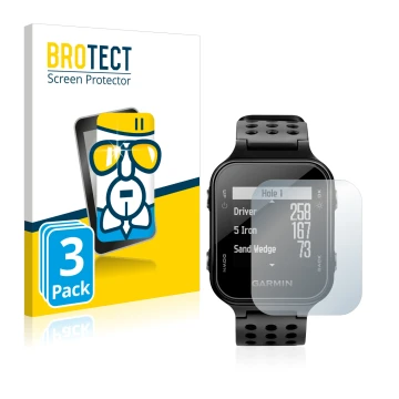 Vorderseite einer Produktverpackung mit dem Markenlogo BROTECT. Daneben ist das Gerät Garmin Approach S20 mit dem zugehörigen 