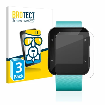 Vorderseite einer Produktverpackung mit dem Markenlogo BROTECT. Daneben ist das Gerät Garmin Forerunner 35 mit dem zugehörigen