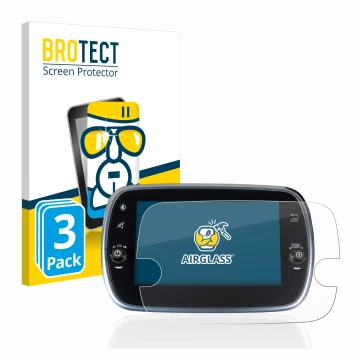 Vorderseite einer Produktverpackung mit dem Markenlogo BROTECT. Daneben ist das Gerät Fiat 500 Abarth Uconnet 7