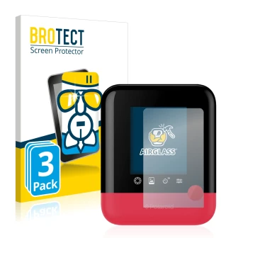 Vorderseite einer Produktverpackung mit dem Markenlogo BROTECT. Daneben ist das Gerät Polaroid Pop mit dem zugehörigen Display