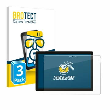 Vorderseite einer Produktverpackung mit dem Markenlogo BROTECT. Daneben ist das Gerät Microsoft Surface Pro 5 2017 mit dem zug