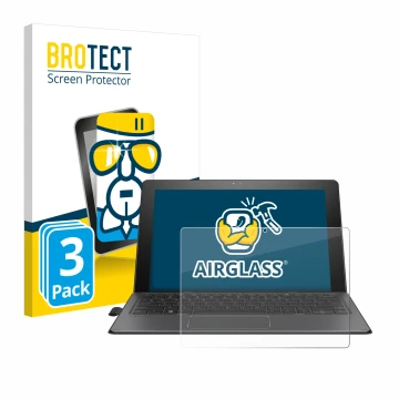 Vorderseite einer Produktverpackung mit dem Markenlogo BROTECT. Daneben ist das Gerät HP Pro x2 612 G2 mit dem zugehörigen Dis