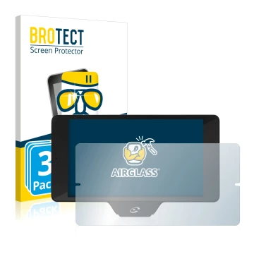 Vorderseite einer Produktverpackung mit dem Markenlogo BROTECT. Daneben ist das Gerät Coyote Nav+ 2017 mit dem zugehörigen Dis