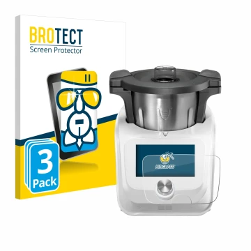 Vorderseite einer Produktverpackung mit dem Markenlogo BROTECT. Daneben ist das Gerät SilverCrest Monsieur Cuisine Connect mit