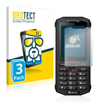 Vorderseite einer Produktverpackung mit dem Markenlogo BROTECT. Daneben ist das Gerät Crosscall Spider X4 mit dem zugehörigen 