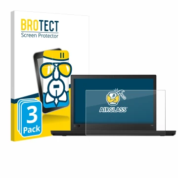 Vorderseite einer Produktverpackung mit dem Markenlogo BROTECT. Daneben ist das Gerät Lenovo ThinkPad T480 mit dem zugehörigen