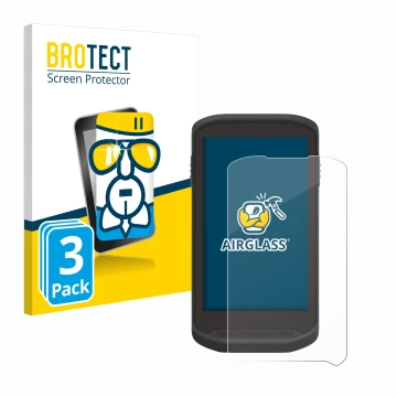 Vorderseite einer Produktverpackung mit dem Markenlogo BROTECT. Daneben ist das Gerät Zebra TC25 mit dem zugehörigen Displaysc