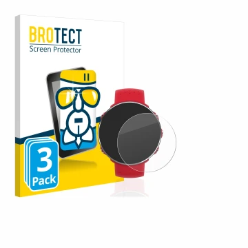 Vorderseite einer Produktverpackung mit dem Markenlogo BROTECT. Daneben ist das Gerät Polar Vantage M mit dem zugehörigen Disp