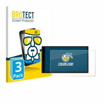 Vorderseite einer Produktverpackung mit dem Markenlogo BROTECT. Daneben ist das Gerät Garmin DriveTrack 71 mit dem zugehörigen