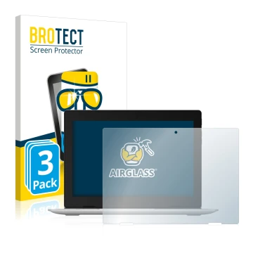 Vorderseite einer Produktverpackung mit dem Markenlogo BROTECT. Daneben ist das Gerät Lenovo IdeaPad D330 mit dem zugehörigen 