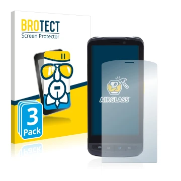 Vorderseite einer Produktverpackung mit dem Markenlogo BROTECT. Daneben ist das Gerät Newland MT90 Orca mit dem zugehörigen Di