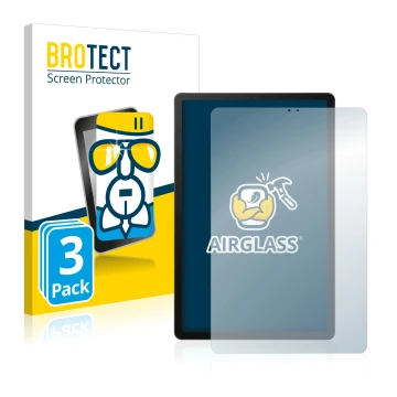 Vorderseite einer Produktverpackung mit dem Markenlogo BROTECT. Daneben ist das Gerät Samsung Galaxy Tab S5e LTE 2019 mit dem 