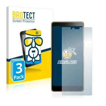 Vorderseite einer Produktverpackung mit dem Markenlogo BROTECT. Daneben ist das Gerät Sony Xperia L3 mit dem zugehörigen Displ