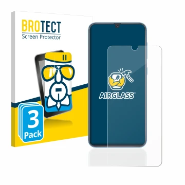Vorderseite einer Produktverpackung mit dem Markenlogo BROTECT. Daneben ist das Gerät Samsung Galaxy A40 mit dem zugehörigen D