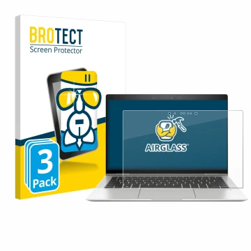 Vorderseite einer Produktverpackung mit dem Markenlogo BROTECT. Daneben ist das Gerät HP EliteBook x360 1030 G3 mit dem zugehö