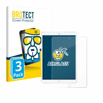 Vorderseite einer Produktverpackung mit dem Markenlogo BROTECT. Daneben ist das Gerät Apple iPad Air 2019 (3. Gen.) mit dem zu