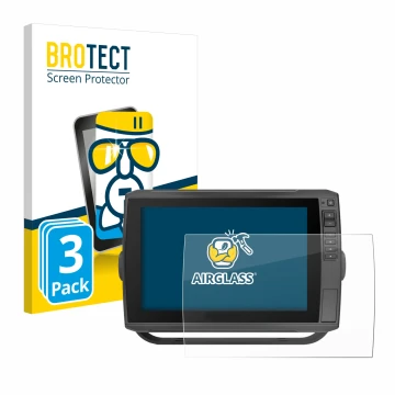 Vorderseite einer Produktverpackung mit dem Markenlogo BROTECT. Daneben ist das Gerät Garmin ECHOMAP Ultra 102sv mit dem zugeh