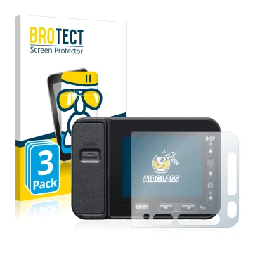 Vorderseite einer Produktverpackung mit dem Markenlogo BROTECT. Daneben ist das Gerät Sony DSC-RX0M2 (RX0 II) mit dem zugehöri