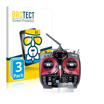 Vorderseite einer Produktverpackung mit dem Markenlogo BROTECT. Daneben ist das Gerät Graupner mz-24 Pro mit dem zugehörigen D