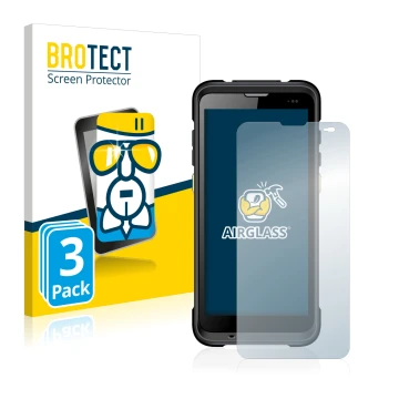 Vorderseite einer Produktverpackung mit dem Markenlogo BROTECT. Daneben ist das Gerät Chainway C66 mit dem zugehörigen Display