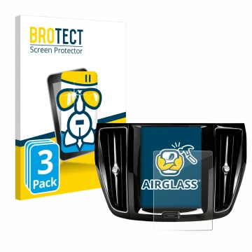 Vorderseite einer Produktverpackung mit dem Markenlogo BROTECT. Daneben ist das Gerät Volvo V60 Sensus Connect 2019-2020 mit d