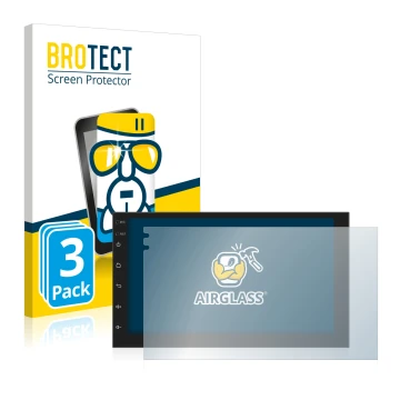 Vorderseite einer Produktverpackung mit dem Markenlogo BROTECT. Daneben ist das Gerät Phonocar MediaStation 2Din mit dem zugeh