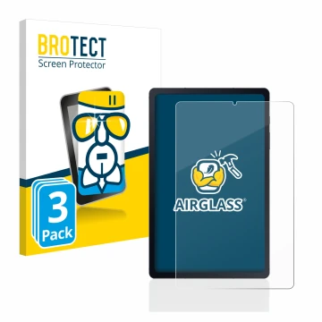 Vorderseite einer Produktverpackung mit dem Markenlogo BROTECT. Daneben ist das Gerät Samsung Galaxy Tab S6 Lite LTE 2020 mit 