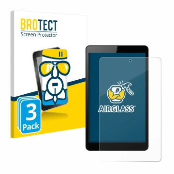 Vorderseite einer Produktverpackung mit dem Markenlogo BROTECT. Daneben ist das Gerät Huawei MediaPad M5 Lite 8
