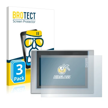 Vorderseite einer Produktverpackung mit dem Markenlogo BROTECT. Daneben ist das Gerät Siemens Simatic TP1200 Comfort mit dem z