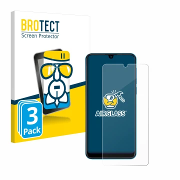 Vorderseite einer Produktverpackung mit dem Markenlogo BROTECT. Daneben ist das Gerät Beafon M6 mit dem zugehörigen Displaysch