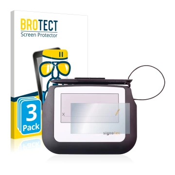 Vorderseite einer Produktverpackung mit dem Markenlogo BROTECT. Daneben ist das Gerät Signotec Signature Sigma Lite mit dem zu
