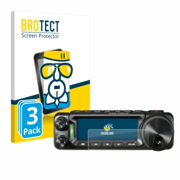 Vorderseite einer Produktverpackung mit dem Markenlogo BROTECT. Daneben ist das Gerät Yaesu FT-891 mit dem zugehörigen Display