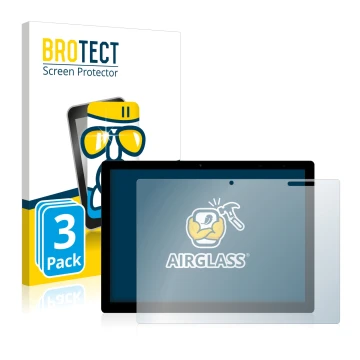 Vorderseite einer Produktverpackung mit dem Markenlogo BROTECT. Daneben ist das Gerät Chuwi UBook X mit dem zugehörigen Displa