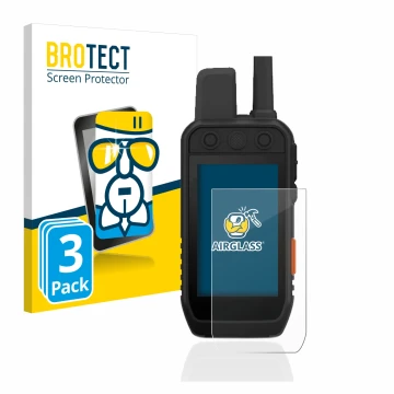 Vorderseite einer Produktverpackung mit dem Markenlogo BROTECT. Daneben ist das Gerät Garmin Alpha 200 K mit dem zugehörigen D