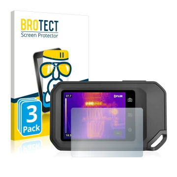Vorderseite einer Produktverpackung mit dem Markenlogo BROTECT. Daneben ist das Gerät Flir C5 mit dem zugehörigen Displayschut