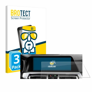 Vorderseite einer Produktverpackung mit dem Markenlogo BROTECT. Daneben ist das Gerät BMW 3 G20 Limousine 2018 Infotainment Sy