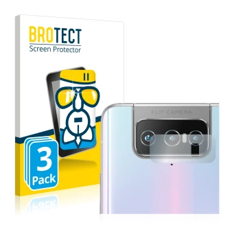 Vorderseite einer Produktverpackung mit dem Markenlogo BROTECT. Daneben ist das Gerät ASUS Zenfone 7 Pro ZS671KS (NUR Kamerasc