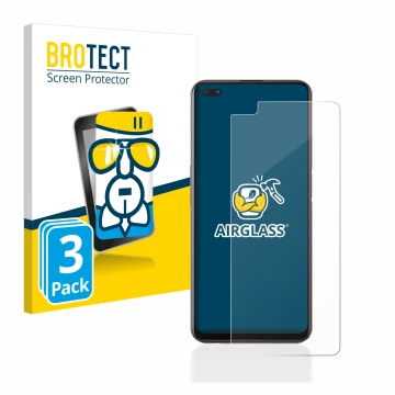 Vorderseite einer Produktverpackung mit dem Markenlogo BROTECT. Daneben ist das Gerät Oppo Reno 4 Z 5G mit dem zugehörigen Dis