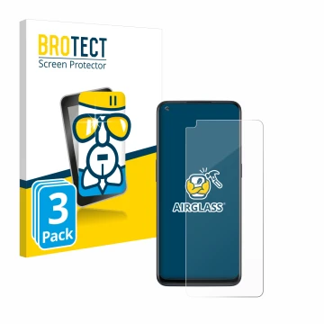 Vorderseite einer Produktverpackung mit dem Markenlogo BROTECT. Daneben ist das Gerät OnePlus Nord N10 5G mit dem zugehörigen 