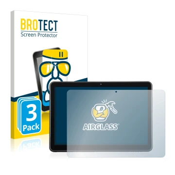 Vorderseite einer Produktverpackung mit dem Markenlogo BROTECT. Daneben ist das Gerät Wortmann Terra Pad 1006 mit dem zugehöri