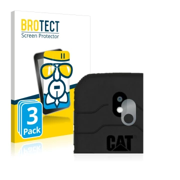 Vorderseite einer Produktverpackung mit dem Markenlogo BROTECT. Daneben ist das Gerät Caterpillar Cat S42 (NUR Kameraschutz) m