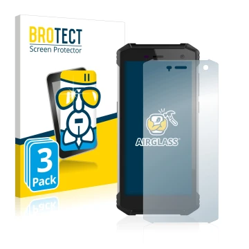 Vorderseite einer Produktverpackung mit dem Markenlogo BROTECT. Daneben ist das Gerät Hammer Energy 2 mit dem zugehörigen Disp