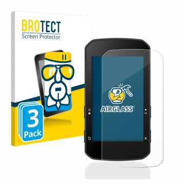 Vorderseite einer Produktverpackung mit dem Markenlogo BROTECT. Daneben ist das Gerät Bryton Rider 750 mit dem zugehörigen Dis