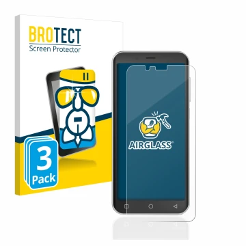 Vorderseite einer Produktverpackung mit dem Markenlogo BROTECT. Daneben ist das Gerät Emporia Smart 4 mit dem zugehörigen Disp